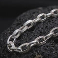Load and play video in Gallery viewer, Greek Key Chain Necklace, Sterling Silver Byzantine Link Chain, Mens Silver Necklace Gift
