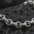 Load and play video in Gallery viewer, Ornamental Sterling Silver Link Bracelet for Men, Oxidized Circle Chain, Vintage Bali Style Wrist Jewelry
