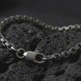 Load and play video in Gallery viewer, Men’s Box Chain Bracelet, Sterling Silver Slim Link Bracelet, Minimalist Everyday Jewelry Gift for Him
