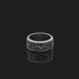 Spinning Maltese Cross Wedding Band Ring, Rotating Design, Engravable Inside, Symbol of Valor & Faith