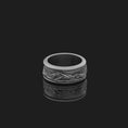 Load and play video in Gallery viewer, Rotating Mountain Engraved Ring, Nature and Adventure Inspired, Hiking Lover's Gift, Summit & Landscape Scene Jewelry
