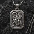 Load and play video in Gallery viewer, Hannya Mask Pendant Necklace, Sterling Silver Oni Demon Jewelry, Japanese Protection Amulet Gift for Men
