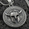 Load and play video in Gallery viewer, Viking Helmet Pendant, Sterling Silver Odin Necklace, Norse Rune Medallion, Warrior Jewelry for Men
