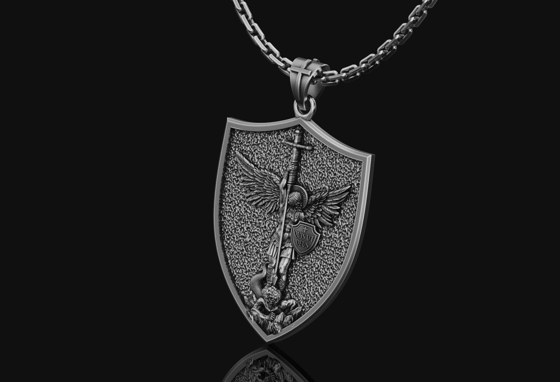 Archangel Saint Michael Silver Medallion