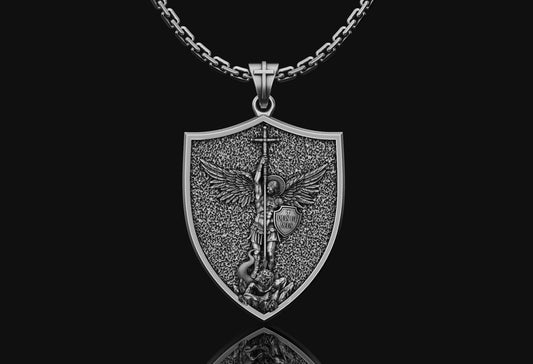 Archangel Saint Michael Silver Medallion