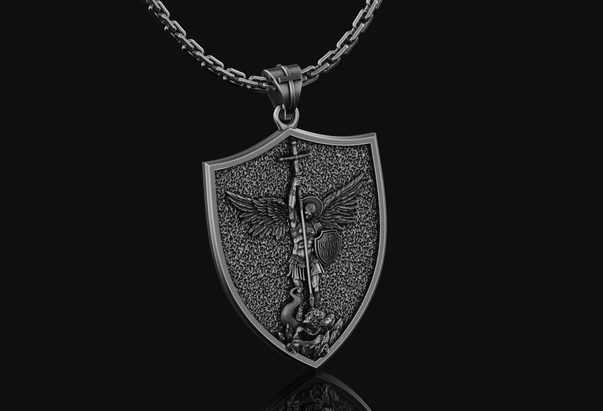 Archangel Saint Michael Silver Medallion