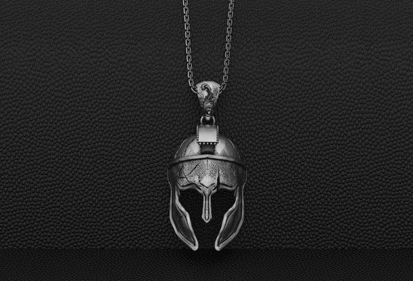 Spartan Warrior Helmet Necklace