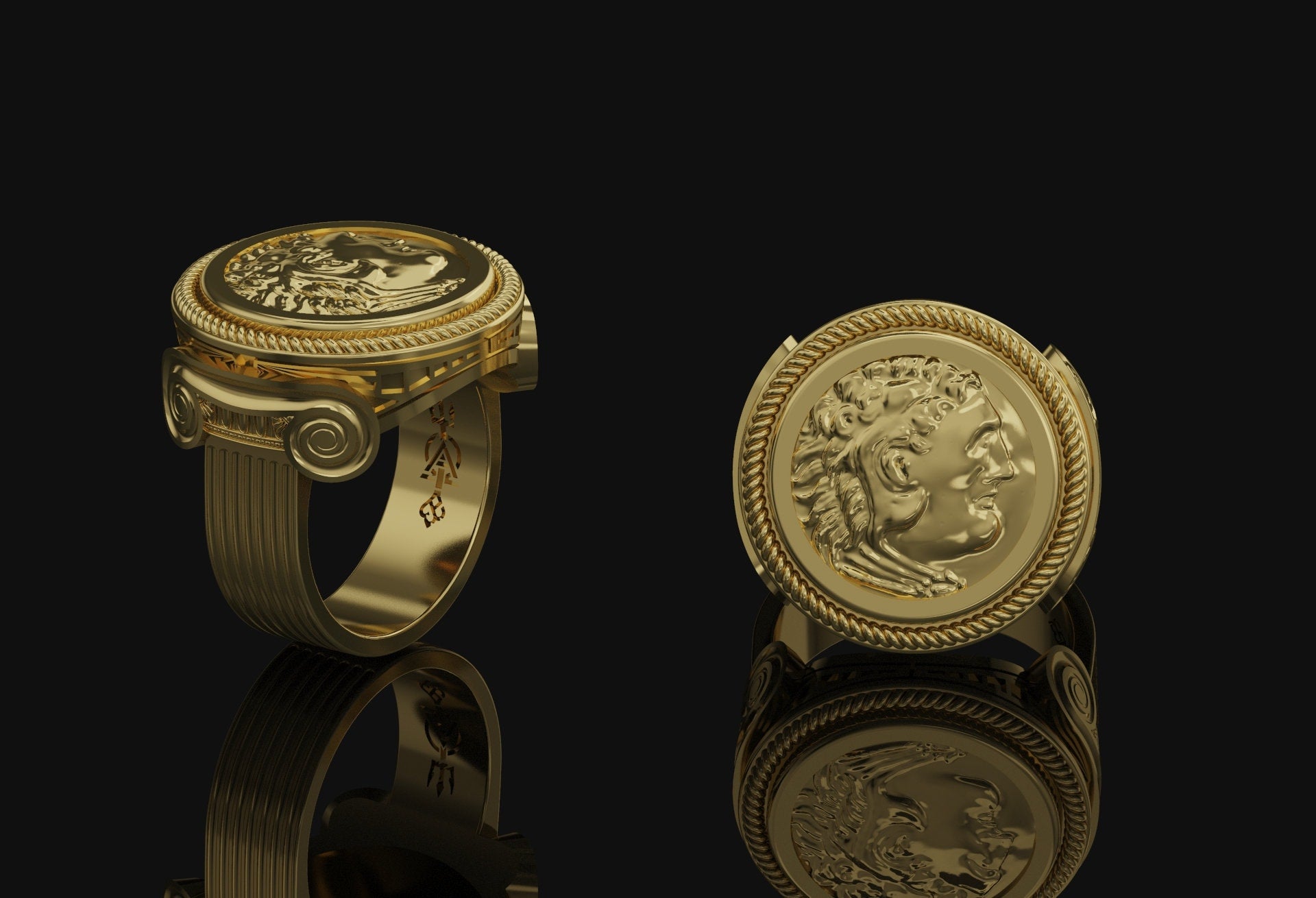 Greek Ring Gold Finish