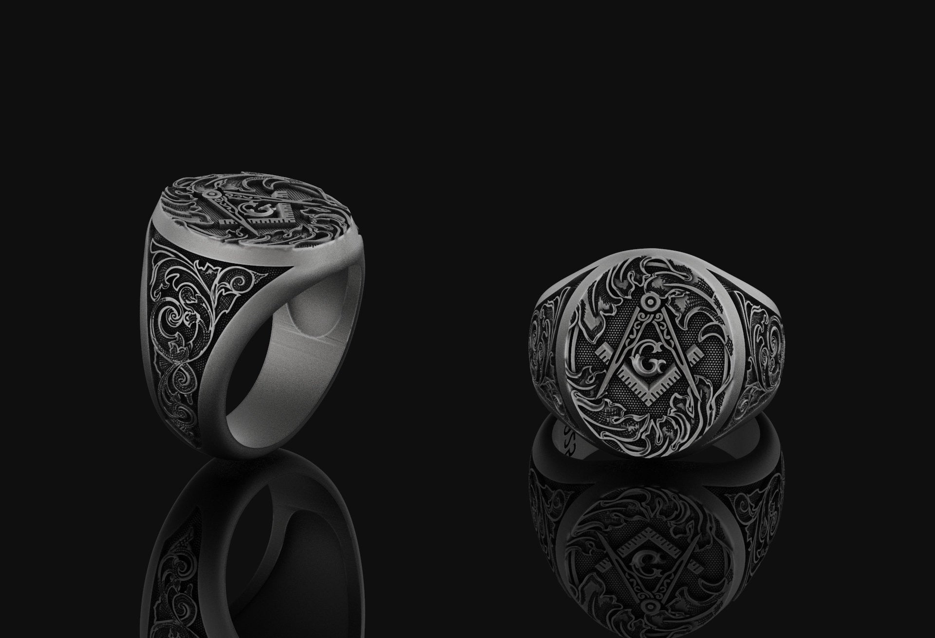 Mason Ring Oxidized Finish