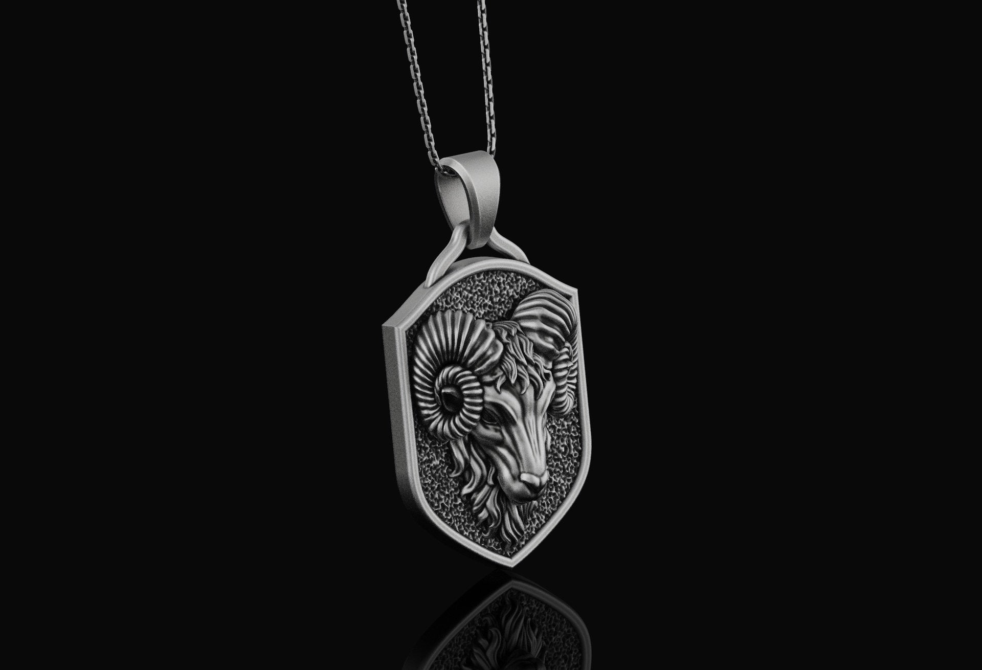 Gothic Ram Head Necklace