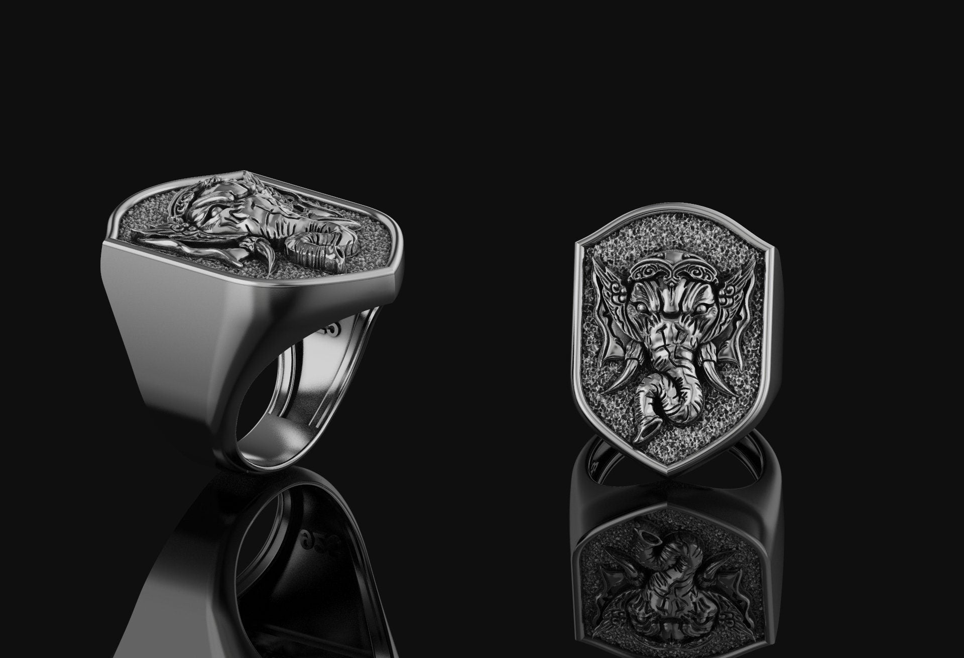 Ganesha Ring Polished Finish