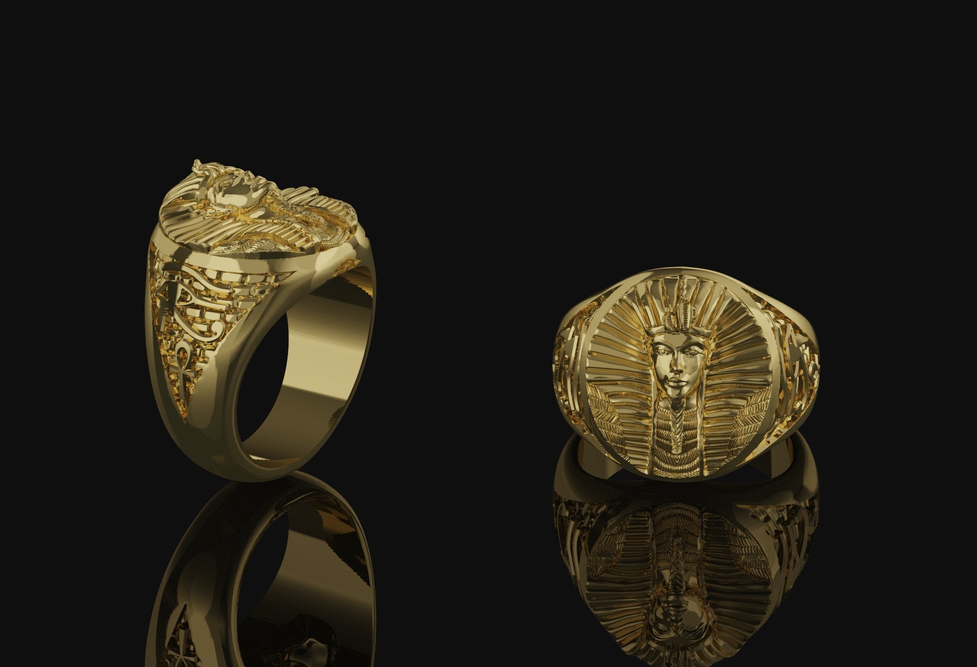 Pharaoh Ring Gold Finish