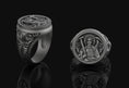 Load image into Gallery viewer, Saint Michael Ring Oxidized Finish
