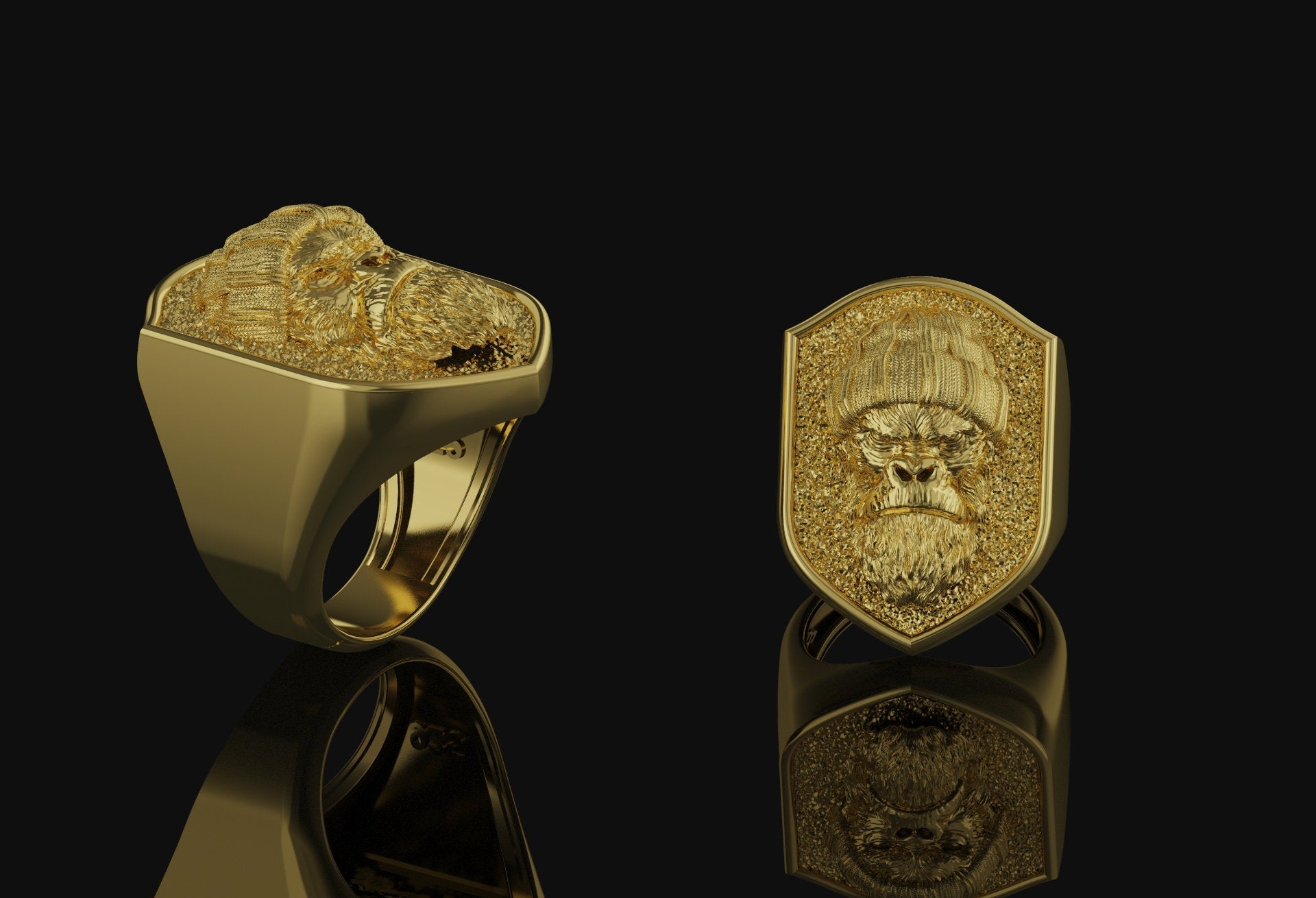 Gorilla Ring Gold Finish