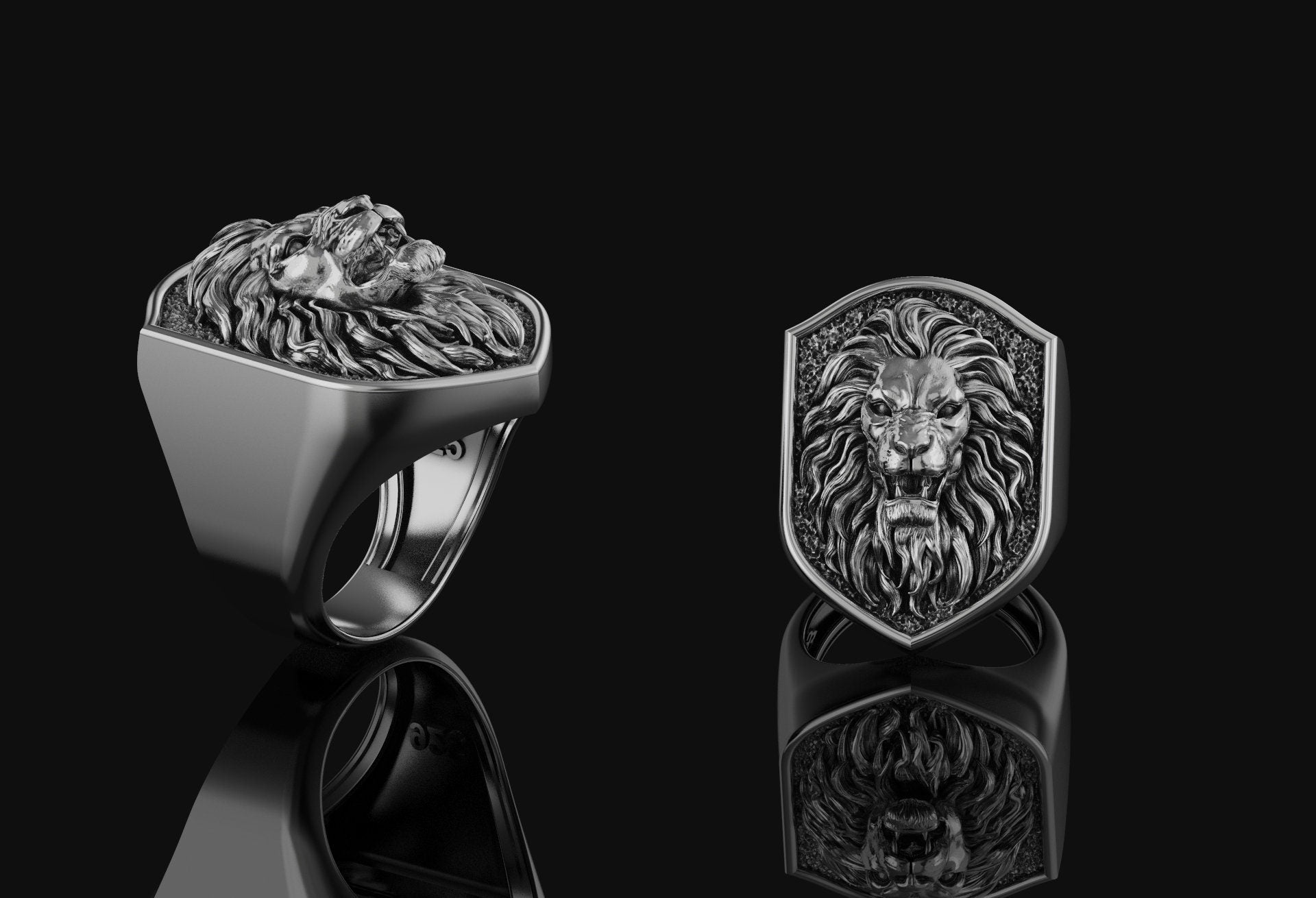 Lion Ring Polished Finish