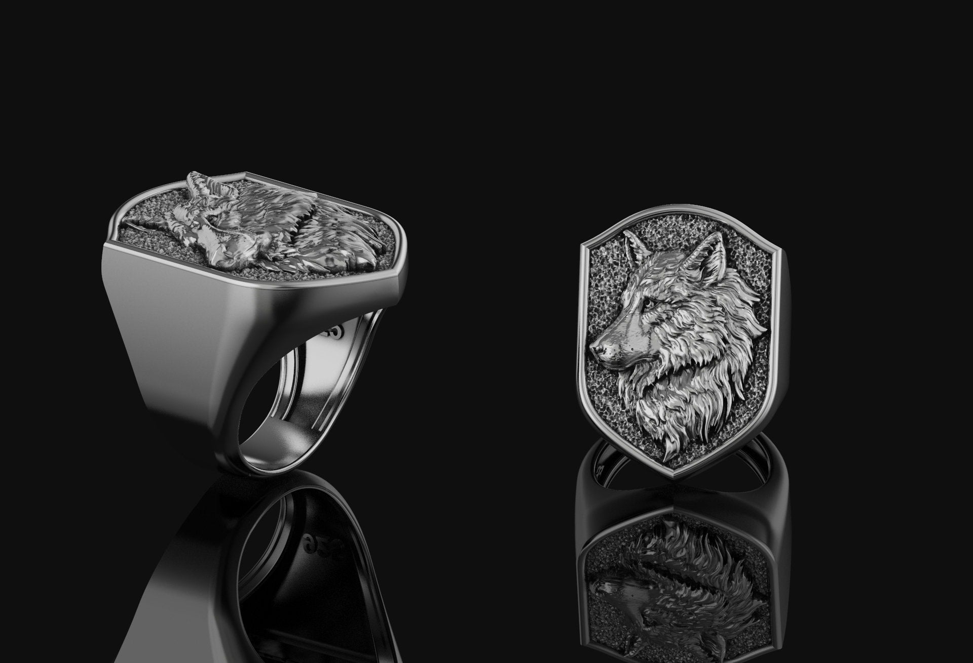 Wolf Ring Polished Finish