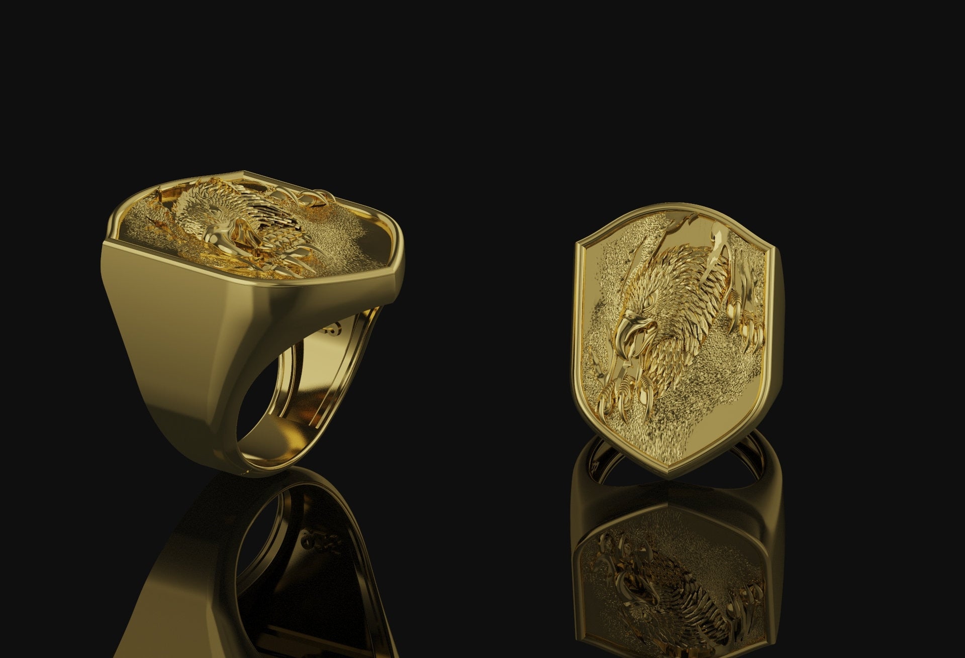 Eagle Ring Gold Finish