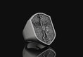 Load image into Gallery viewer, Saint Archangel Michael Christian Pinky Ring Oxidized Finish
