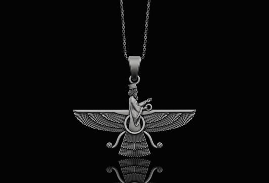 Faravahar Pendant Oxidized Finish