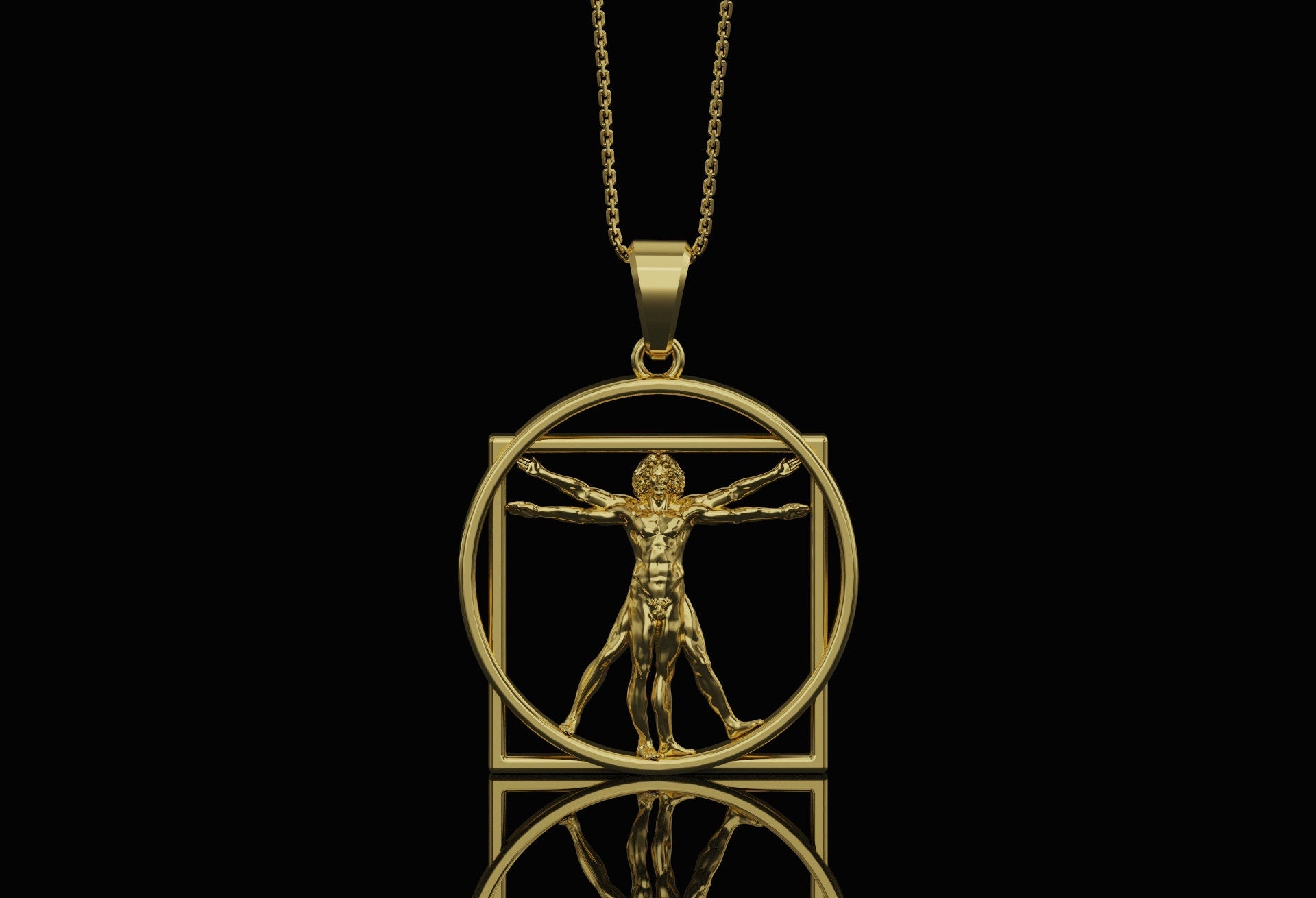 Vitruvian Pendant Gold Finish