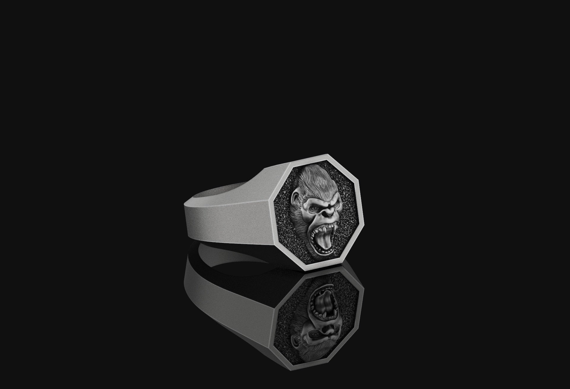 Gorilla Head Ring