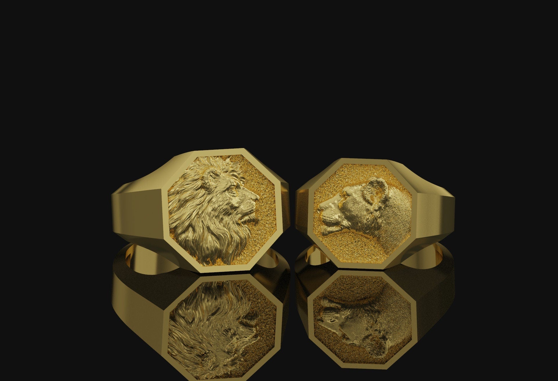 Lion & Lioness Ring