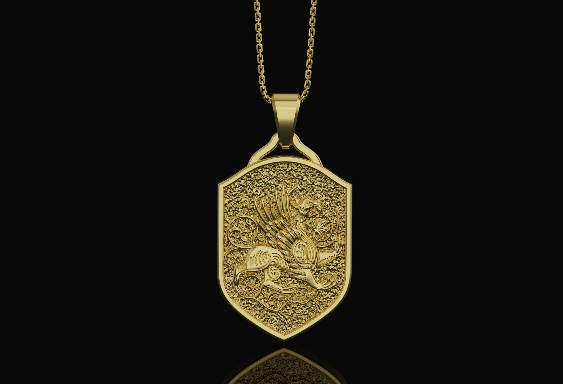 Gryphon Pendant Gold Finish