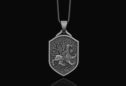 Gryphon Pendant Oxidized Finish