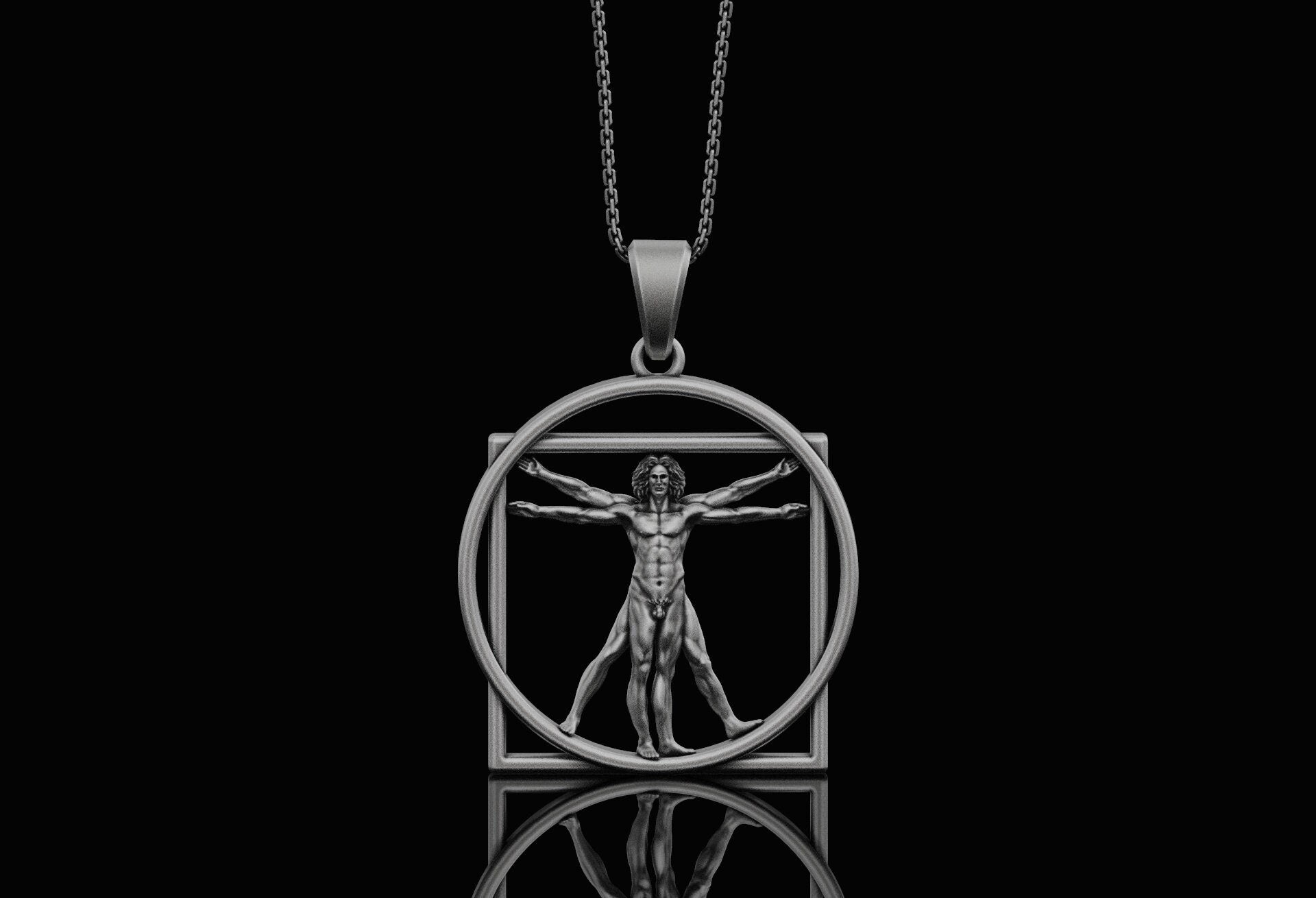 Vitruvian Pendant Oxidized Finish