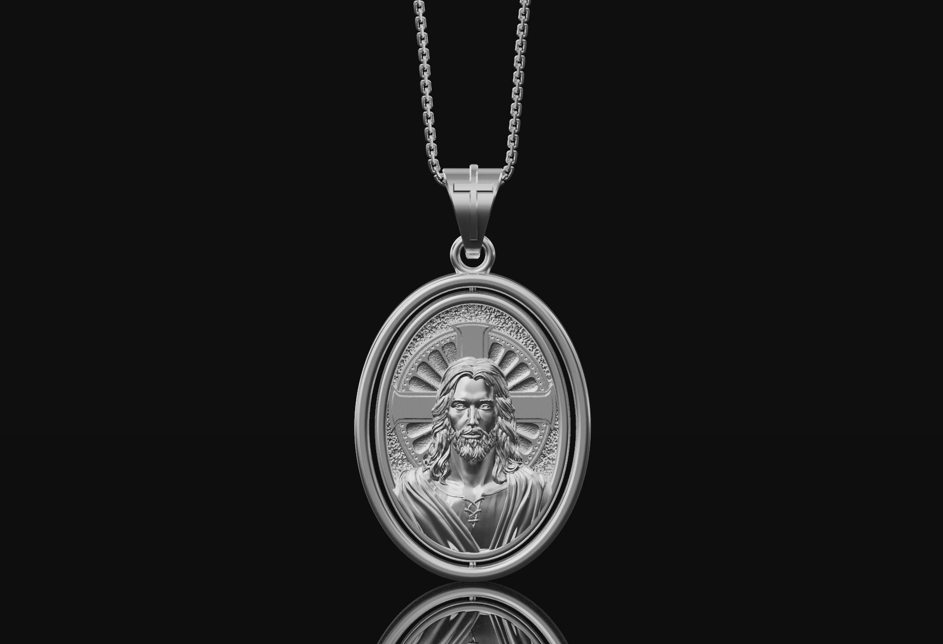 Rotating Jesus Pendant