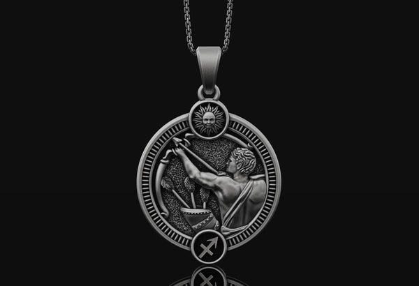 Sagittarius Pendant Oxidized Finish