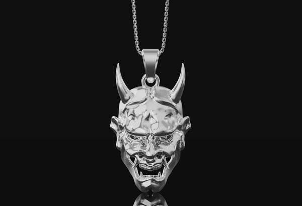 Oni Mask Necklace Polished Finish