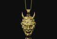 Load image into Gallery viewer, Oni Mask Necklace Gold Finish
