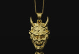 Oni Mask Necklace Gold Finish
