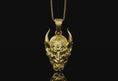 Load image into Gallery viewer, Oni Mask Necklace Gold Finish
