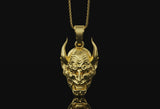 Oni Mask Necklace Gold Finish