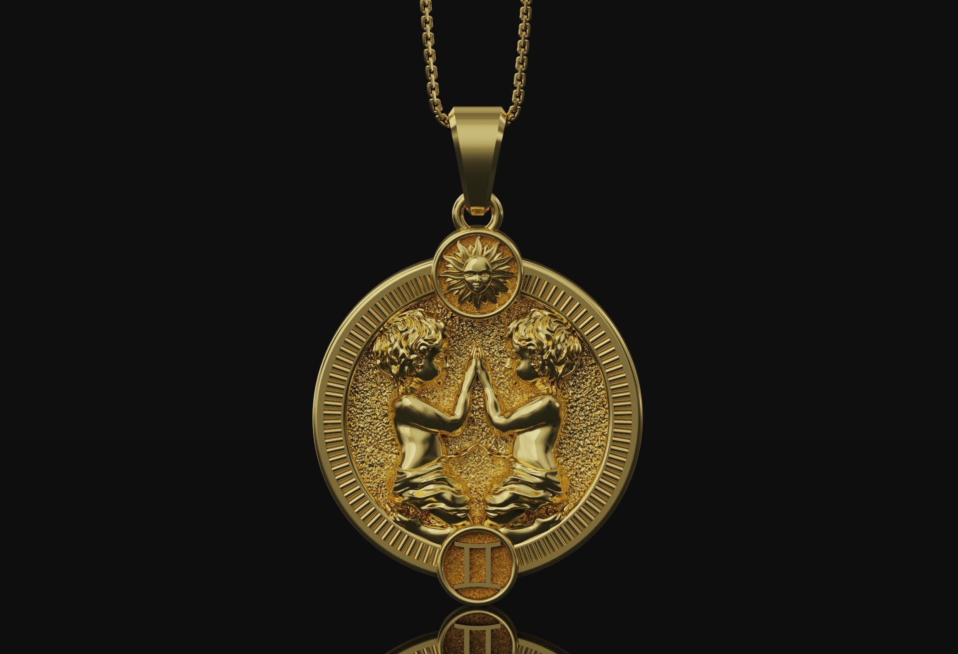 Gemini Pendant Gold Finish