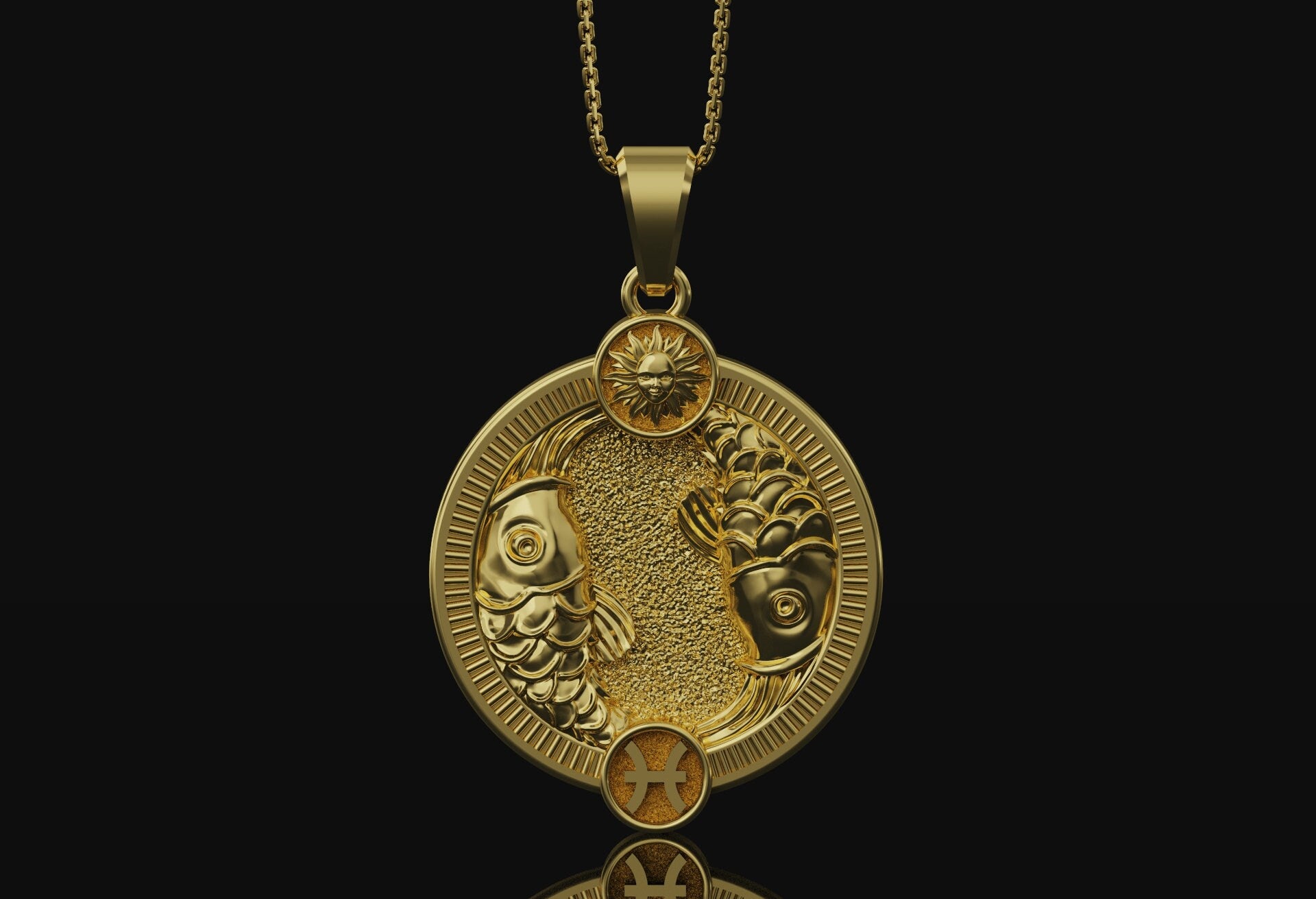 Pisces Pendant Gold Finish