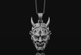 Load image into Gallery viewer, Oni Mask Necklace Oxidized Finish
