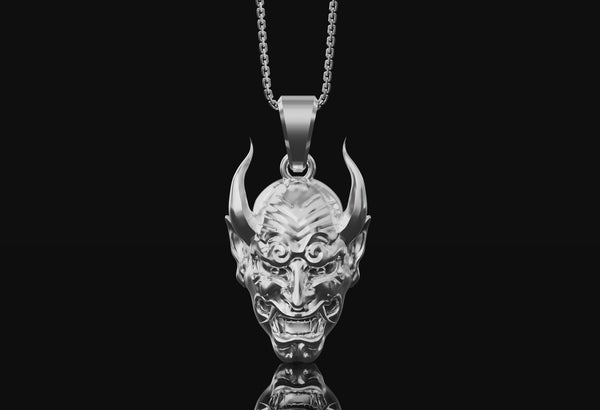 Oni Mask Necklace Polished Finish