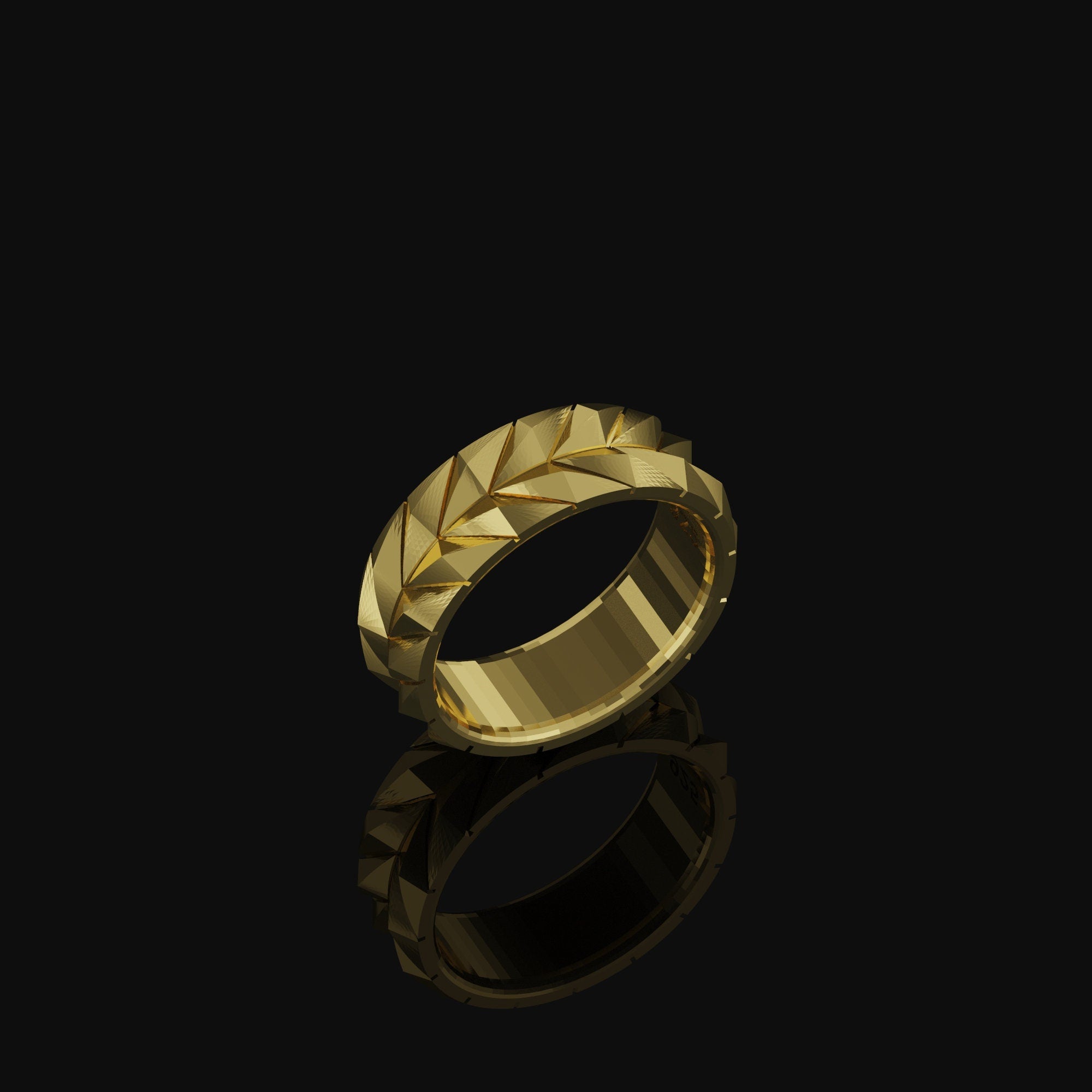 Tire Pattern Band - Engravable Gold Finish