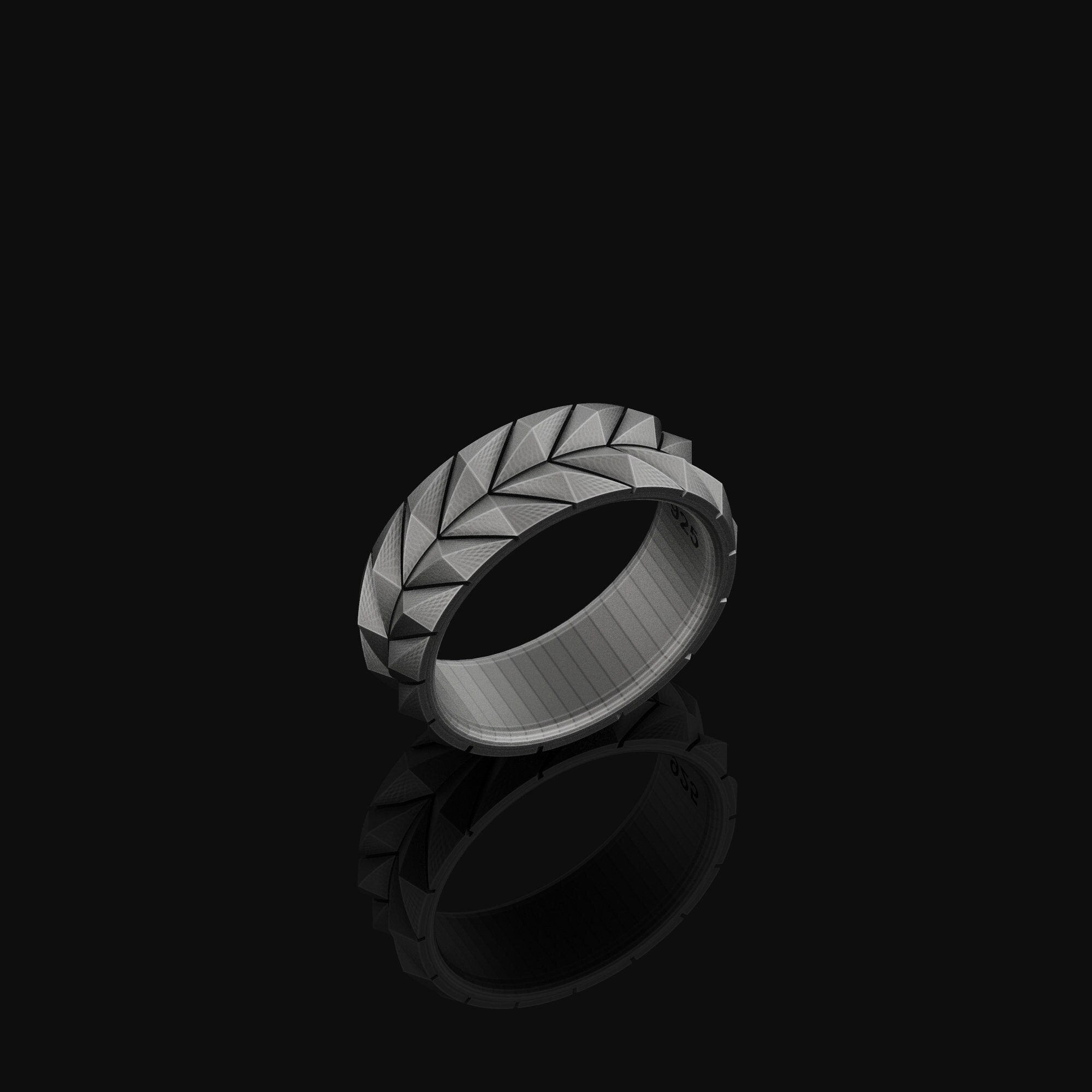 Tire Pattern Band - Engravable Oxidized Finish