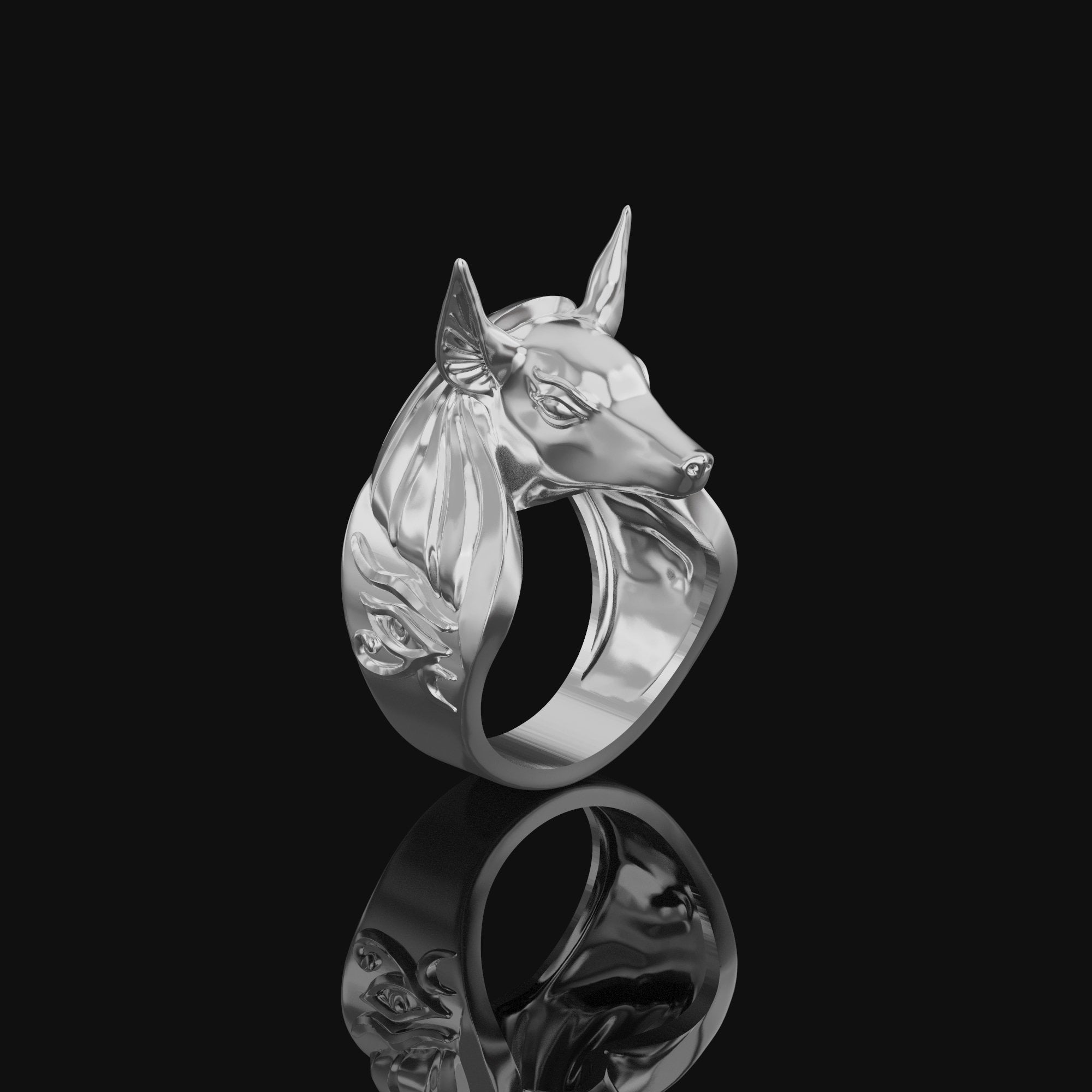 Anubis And Eye Of Ra Sterling Silver Ring