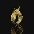 Load image into Gallery viewer, Anubis And Eye Of Ra Sterling Silver Ring Gold Finish
