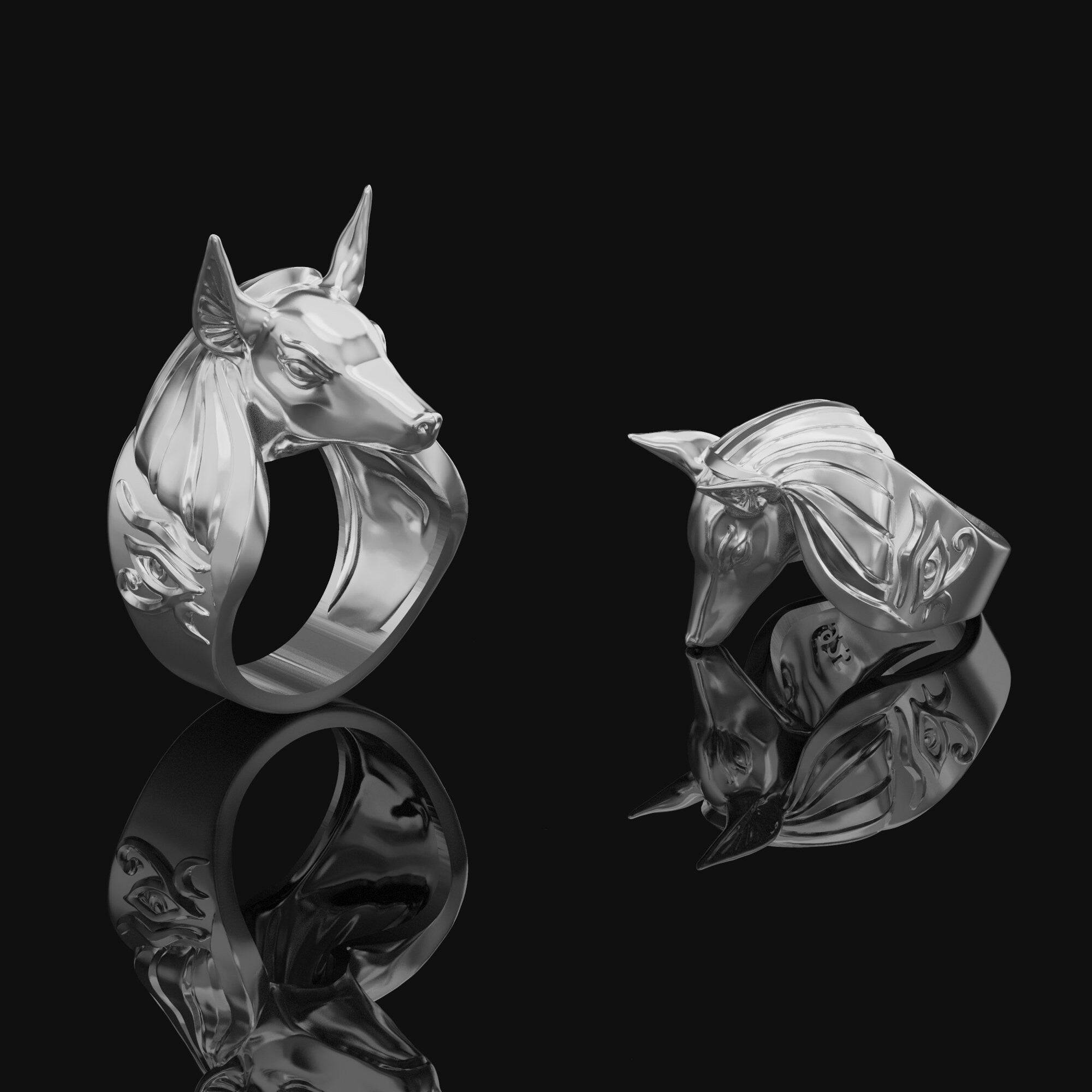 Anubis And Eye Of Ra Sterling Silver Ring