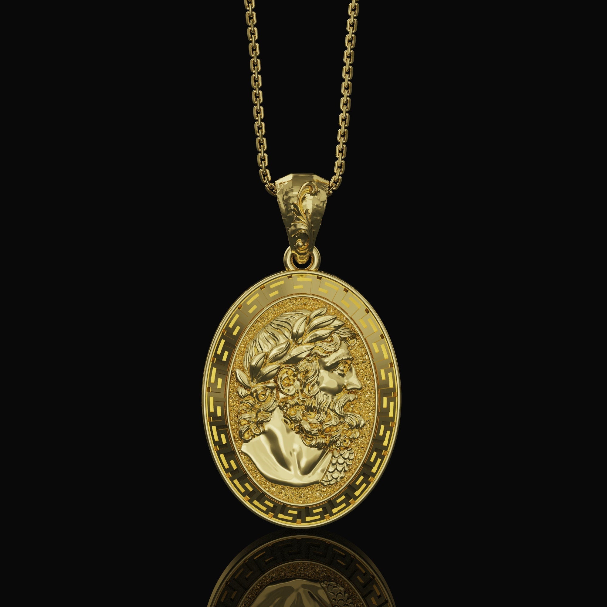 God Zeus Pendant Gold Finish