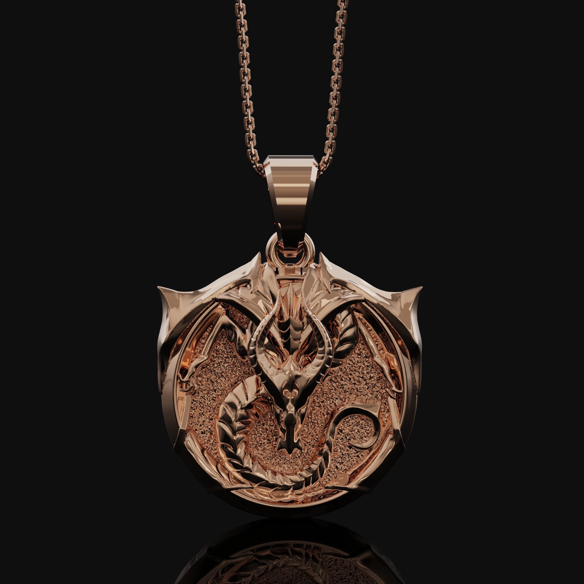 Dragon Pendant Rose Gold Finish