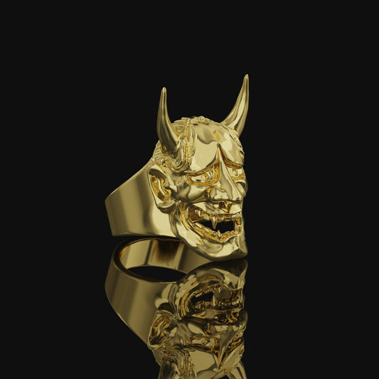 Hannya Ring Gold Finish