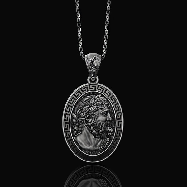 God Zeus Pendant Oxidized Finish