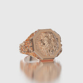 Lion Ring Rose Gold Finish